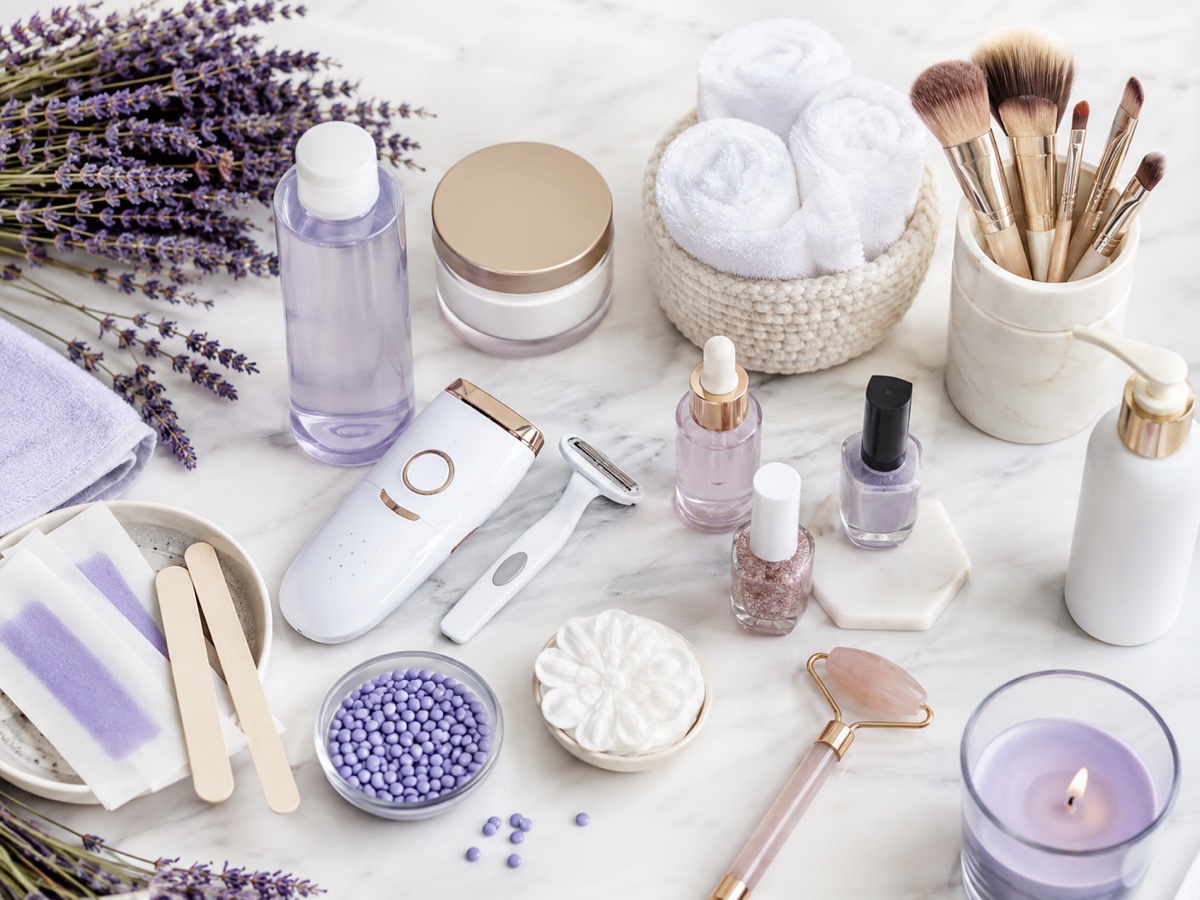 Professional salon tools and hygiene setup