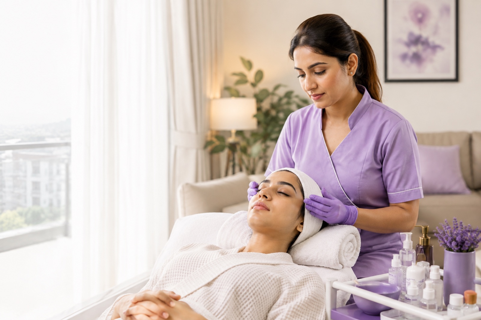 Professional doorstep facial service