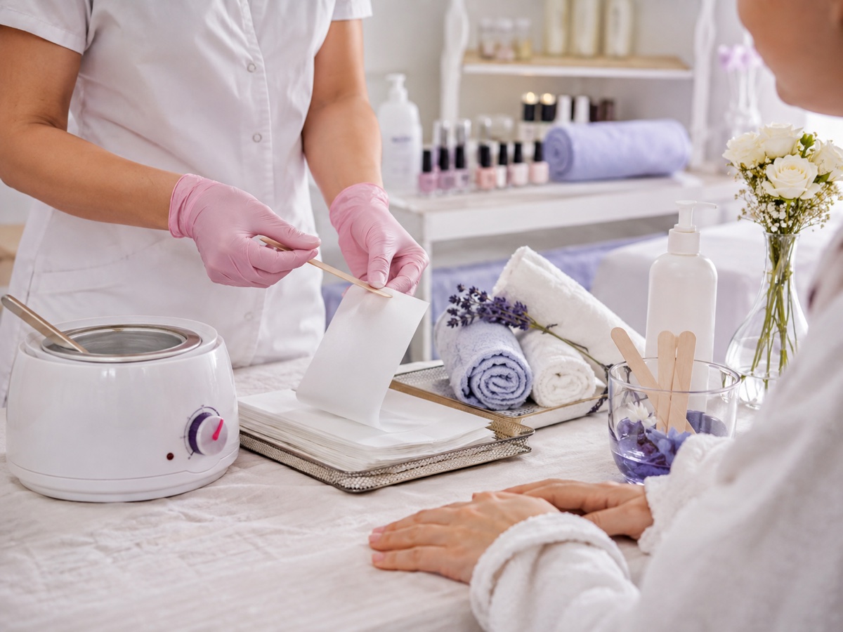 Professional waxing and beauty setup